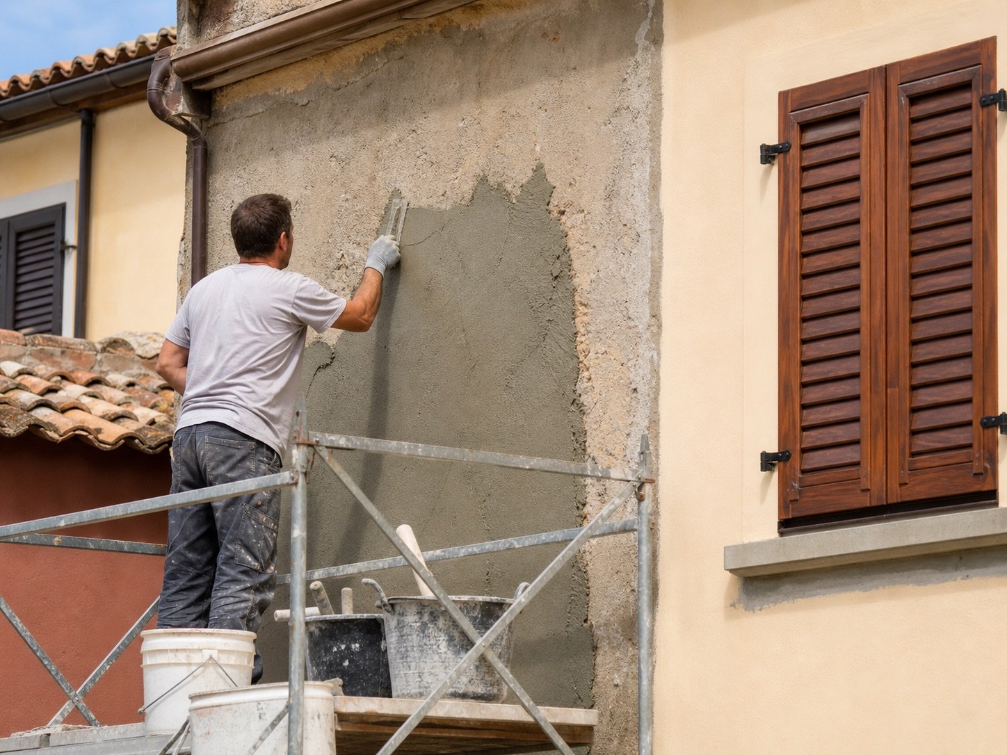 Intonaci Bergamo e rifacimento facciata con finiture pulite